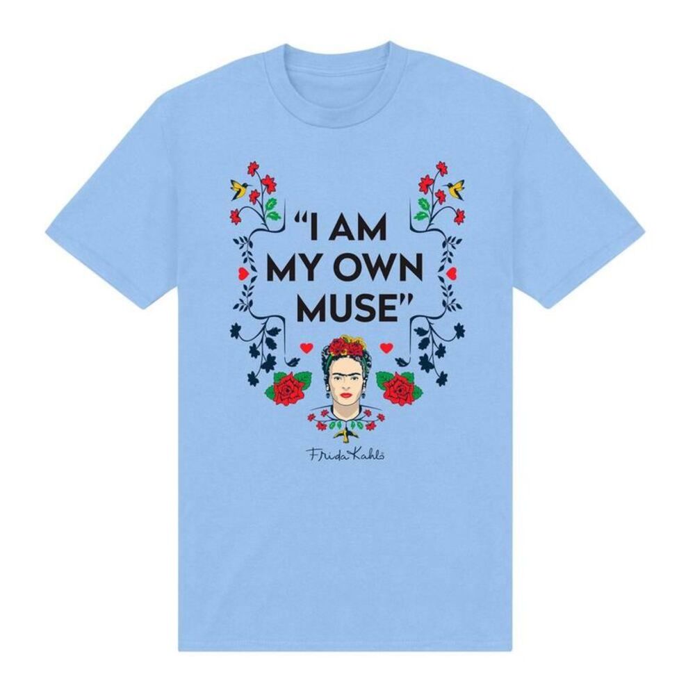 Frida Kahlo Unisex Adult I Am My Own Muse T-Shirt / Light Blue